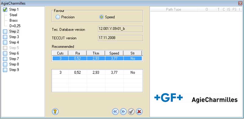 示例：GF加工方案CUT系列机床向导