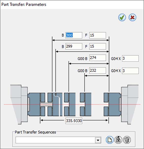 Lathe parameters transfer