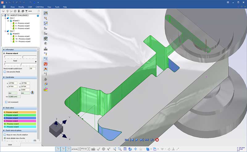 Wire EDM cutting simulation