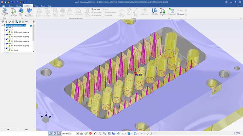 Path management on a specialized wire EDM CAM